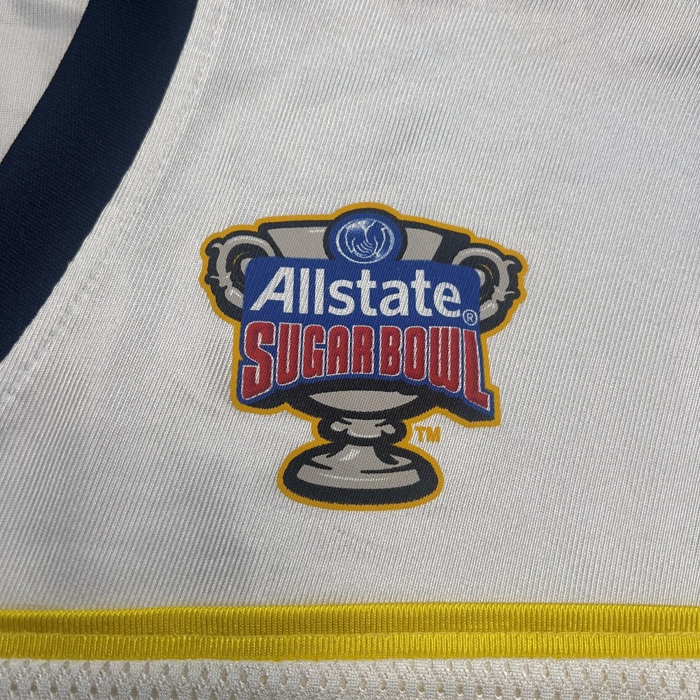 Vintage Allstate Sugar Bowl Jersey M White 16 NCAA College Football Adidas Mesh - Picture 9 of 9